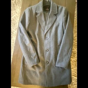 Guess Men's Grey Peacoat - Size Medium